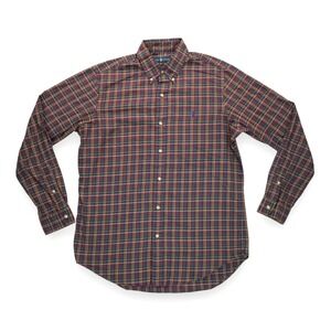 Ralph Lauren Shirt Men's Plaid Button Up Long Sleeve Multicolor Cotton‎ Medium